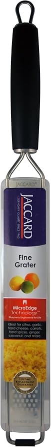 Jaccard Fine Grater, Rasp-Style Stainless-Steel Hand Grater with MicroEdge Technology, 1.5 x 1 x 16 inches