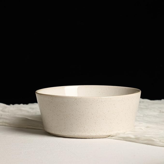 Stone Lain Claire 8-Piece Bowl Set Stoneware, Bowls, Dishwasher and Microwave Safe, Dish Set for 8, White