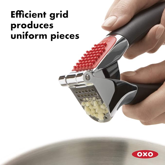 OXO Good Grips Little Salad Dressing Shaker - Black & Good Grips Soft- Handled Garlic Press