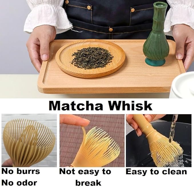 Matcha Whisk, PP Resin Matcha Stirrer, Traditional Handcrafted Japanese Matcha Tea Mixer Brush Mixing Tool Accessory for Tea Preparation (Green)