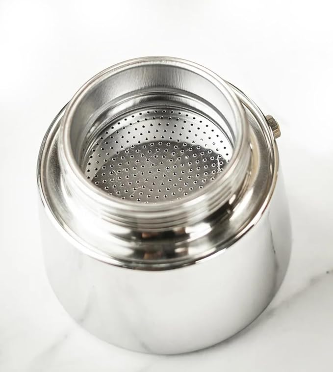Cuisinox Roma Stovetop Espresso Maker COF-6R, Stainless Steel Coffee Percolator Stovetop, Heat-Resistant & Non-Reactive, 6-Cup Italian Espresso Maker Easy to Clean, Durable Stove Top Percolator