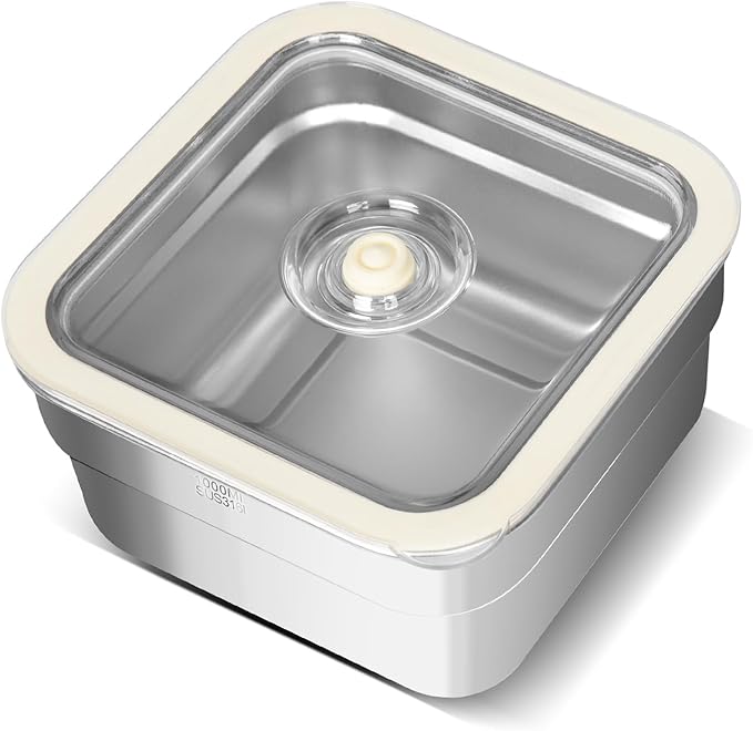 Vacuum Sealed Food Storage Container with Air Valve (1000ml)，Works With Handheld Vacuum Sealer Machine(Vacuum Sealer Not Included)
