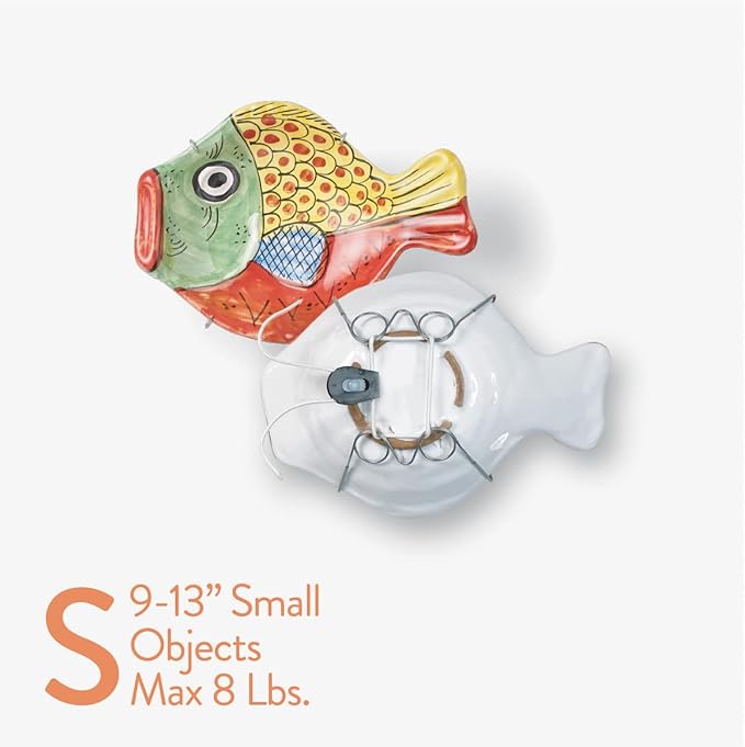 Display Buddie Adjustable Wall Plate Hanger - Secure For Oval Square Round Rectangle Wall Display - Steel - Silicone Hooks - Small 9"-13" up to 8 lbs