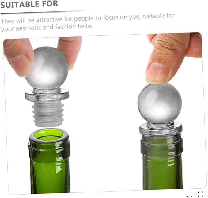24pcs Glass Ball Bottle Stoppers Portable Wine Saver with Sealing for Aromatherapy Perfume Oil Dispenser Bottles Lightweight Reusable Decorative Caps for Home and Travel