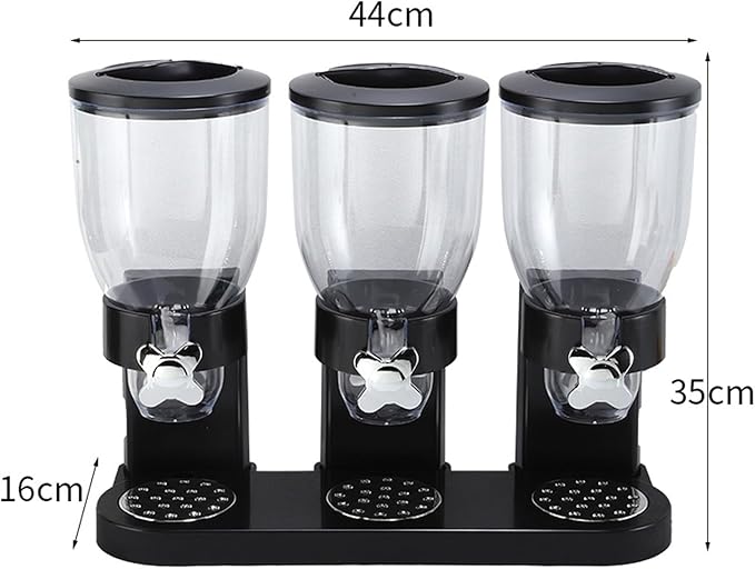 SOONHUA Cereal Dispenser for Countertop, 6L Large Capacity Cereal Container Storage, 67.6oz/2L Canisters Dry Food Dispenser for Nuts, Grain, Oatmeal, Candies, Snacks Home Office Restaurant Decor