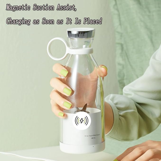 Portable Blender for Smoothies, Personal Small Smoothie Blender with 11.83 Oz/350ml for Shakes and Smoothies, Durable Stainless Steel Blades, Magnetic Charging, Convenient (White)