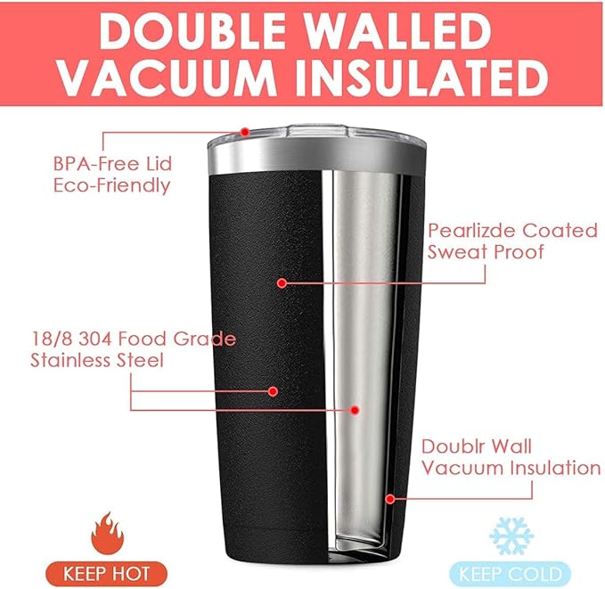 6 Pack 20 oz Stainless Steel Insulated Tumbler with Straw and Lid, Double Wall Travel Coffee Mug Vacuum Insulated Bulk Tumbler, Suitable for Vehicle Cup Holders(Assorted Colors)