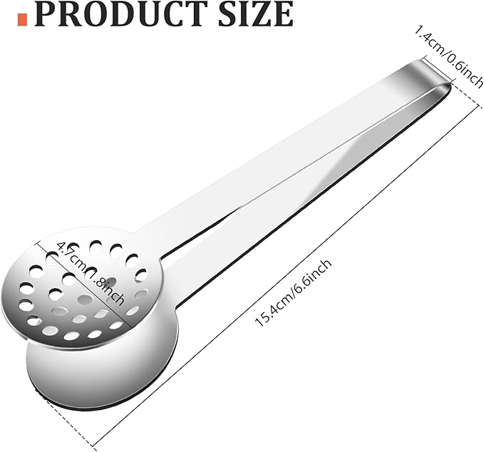 Tea Bag Squeezer, Stainless Steel Tea Bag Squeezer Tongs, Teabag Filter, Dispenser Accessories for Teas Drinkers, Durable Round Strainer Gripper Picker