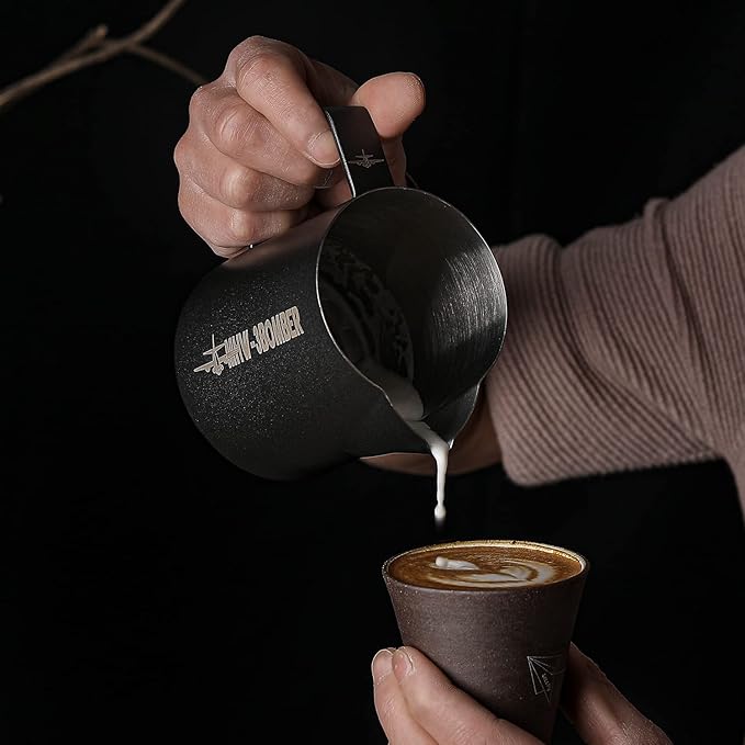 MHW-3BOMBER WDT Tool Espresso Distribution Tool with Magnetic Stand for Barista+ MHW-3BOMBER Espresso Steaming Pitcher Milk Frothing Pitcher Stainless Steel Milk Coffee Cappuccino Latte Art Barista Cu