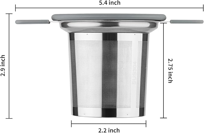 Ohtomber Tea Infuser Strainers, Stainless Steel Loose Leaf Tea Strainer Stepper with Heat Proof Double Handles, Extra Fine Mesh Ball Infusers, Diffuser Holder Filter for Mugs
