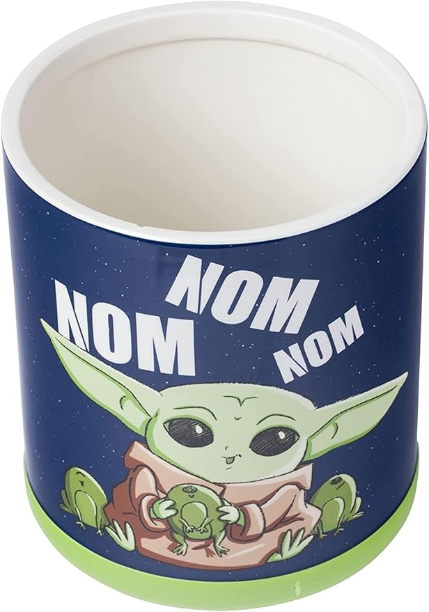 Silver Buffalo Star Wars The Mandalorian Baby Yoda Grogu Nom Nom The Child Eating Frog Eggs Ceramic Cookie Snack Jar (Small)
