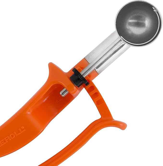 Zeroll 2100 Universal Standard Length EZ Disher Food Portion Control Scoop Designed for Right or Left Hand Use Dishwasher Safe NSF Approved, 1 3/26-Inch, Orange