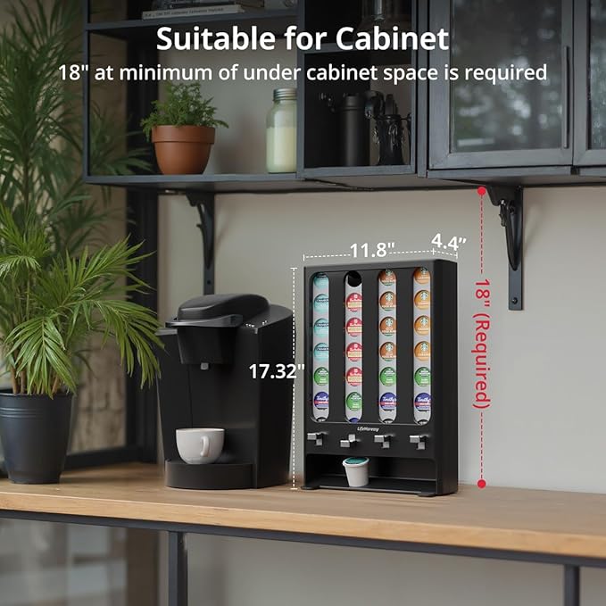 LifeMoreasy K Cup Holder Creative Coffee Pods Storage Stand Vending-Style K Pod Dispenser K Cup Organizer for 28 Pods