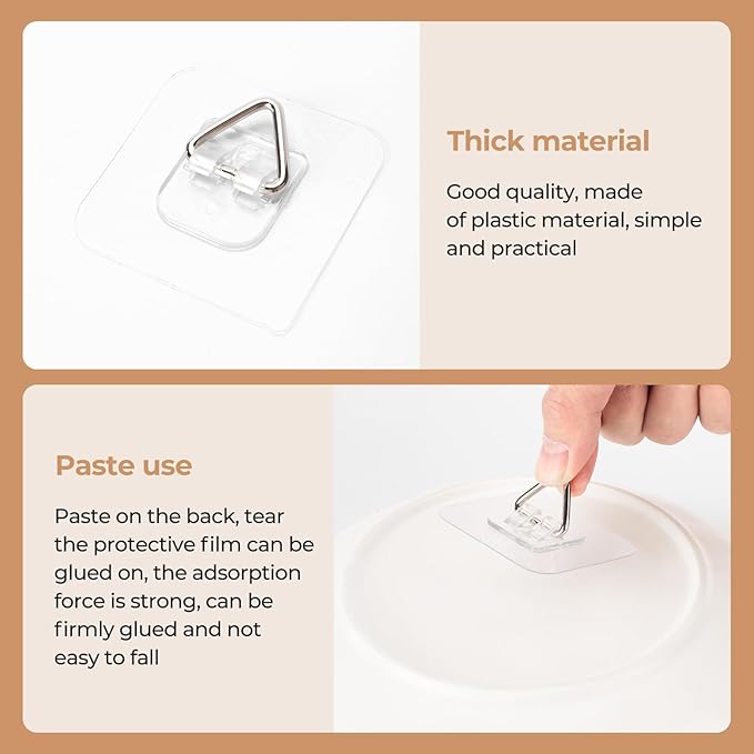 Bilillo 30 Pack Invisible Vertical Plate Holders, 2.3 Inch Adhesive Plastic Wall Plate Hangers for Decorative Plates and Wall Art