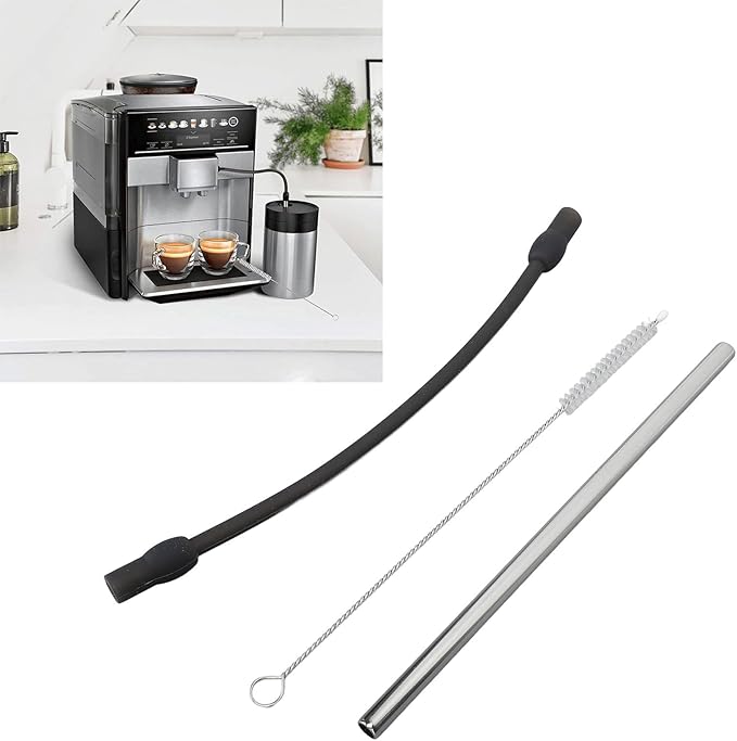 Coffee Machine Replacement Tube, Coffee Machine Replacement Tube Stainless Steel Silicon Milk Hose Coffee Maker Accessories Pipe Coffee Machine Water Hose Cleaning Brush Coffee