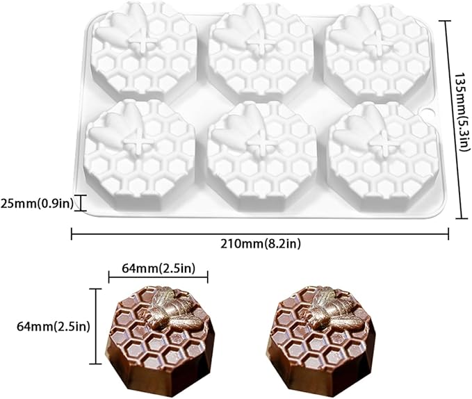 mostsom Honeycomb Molds Silicone Non-Stick Rabbit Cookie Mold Diy Rose Flower Chocolate Mould Used for Jelly, Candy,Biscuits (B_8.2x5.3x0.9 inch)
