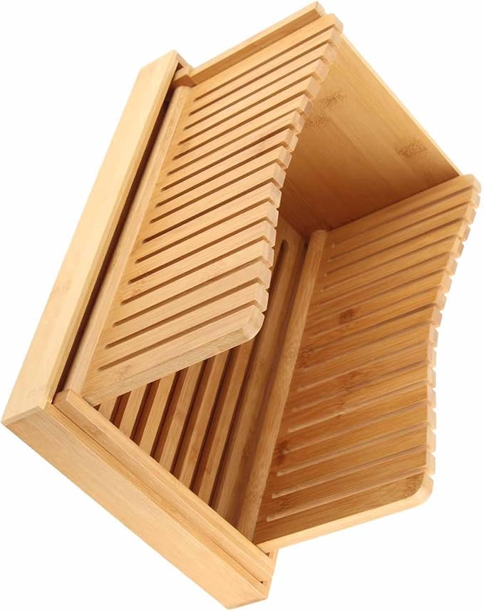 Bread, Homemad, Bread Loaf Slicing Guide with Crumb Tray, Foldable & Compact for Bread, Cakes and Bagels