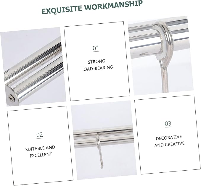 304 Stainless Steel Wall-mounted Kitchen Hook Rack Multi-function Utensil Hanger No Drill Design Easy Installation for Kitchen Organization