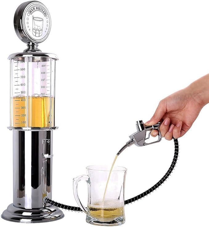 Gas Pump Whiskey / Bourbon Decanter - Liquor Dispenser for Vodka, Rum, Wine, Tequila or Scotch Decanter is Stainless Steel