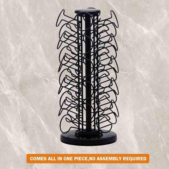BLACKSMITH FAMILY K Cup Holders,K Cup Holder, K Cups Holder,K Cup Carousel, Coffee Pods Holder Storage Organizer Stand,No Assembly Required,Black (Holds 40 Pods/Heavy Duty Base)