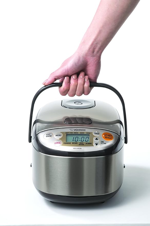 Zojirushi NS-LHC05 Micom Rice Cooker & Warmer, Stainless Dark Brown, 3 Cups Uncooked
