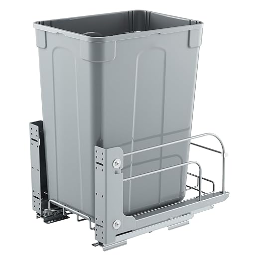 VEVOR Pullout Trash Can for Kitchen Cabinets, 35 QT Garbage Waste Recycling Bin, Under Mount Waste Container, with Heavy Duty Metal Soft Close Sliding System and Door Kit, for Sink, Under Counter