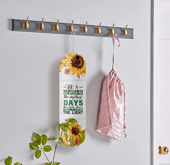 Sunflower Grocery Bags Holder Organizer - Wall Mount Plastic Bags Storage Container Dispenser - Gift for Women, Mother, Grandmother, Friend