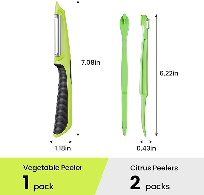 Vegetable Peeler, Swivel Potato Peelers with Handle, Green