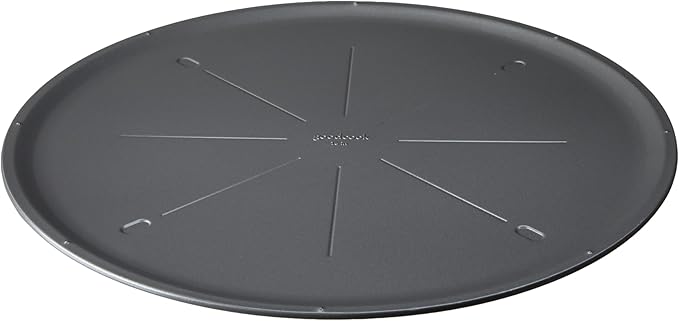 GoodCook Everyday Nonstick Steel Pizza Pan, Built-In Cutting Guide, 16-Inch, Gray