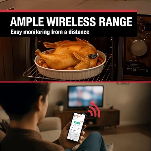 CDN Smart Probe Bluetooth Meat Thermometer | Wireless Digital Thermometer with NSF Certified Probe | Remote Temperature Monitoring via App for iOS & Android | for Oven, BBQ, Grill, Smoker | STP212