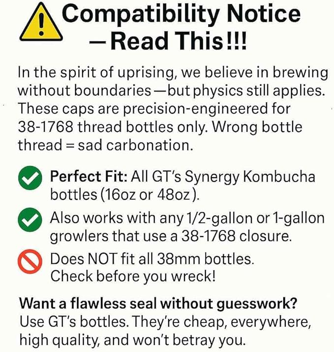 Kombucha.com Carbo-Caps: The Swingtop Slayer and Ultimate Carbonation System for Craft Beer & Kombucha Home Brewing. Viva La Revolución! (35 psi (Medium Carbonation), 6 Carbo-Caps + PRVs)