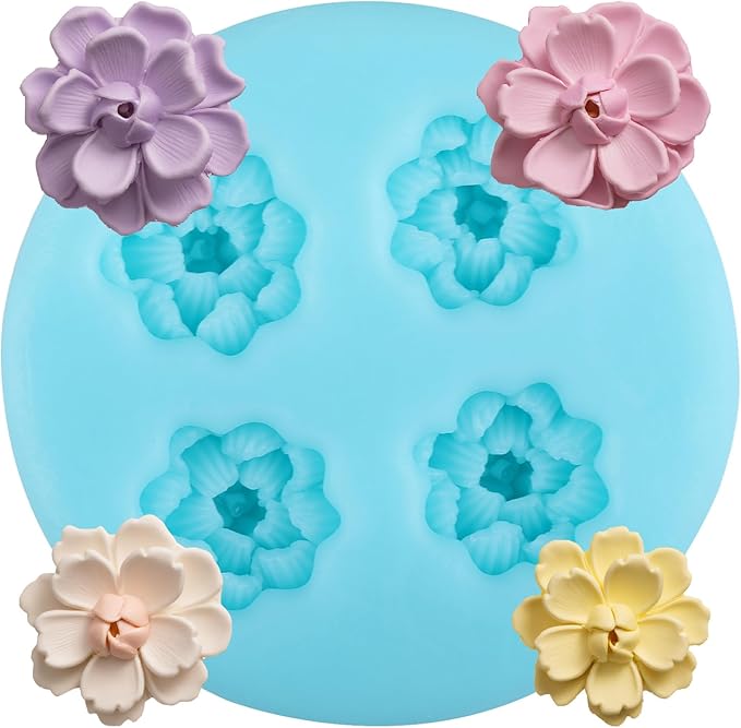 Cherry Blossom Silicone Molds Flower Fondant Mold for Cake Decorating Cupcake Topper Chocolate Candy Gum Paste Polymer Clay