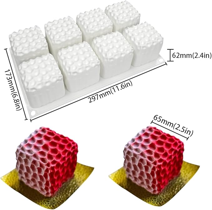 mostsom Honeycomb Molds Silicone Non-Stick Rabbit Cookie Mold Diy Rose Flower Chocolate Mould Used for Jelly, Candy,Biscuits (I_11.6x6.8x2.4 inch)
