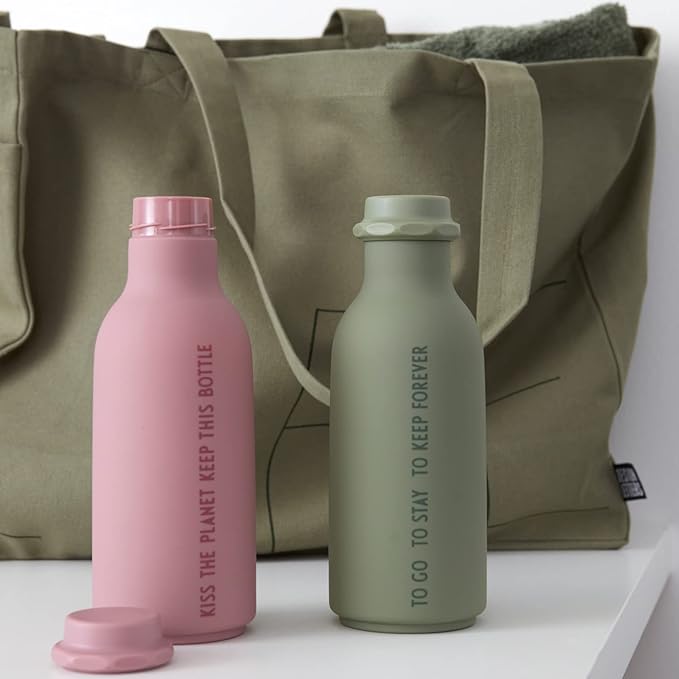 Design Letters To Go Water Bottle 17 Oz | Vintage Drinking Bottle Unbreakable | Milk Container Shape Bottle Leakproof, BPA/BPS Free, Drop Safe | Drinking Jar Bottles for Kid, Adult| Titan Water Bottle