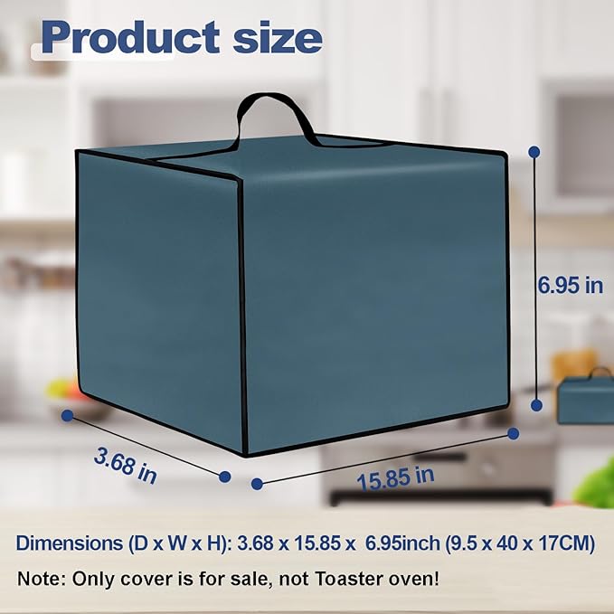 Cover for Bella 2 Slice Slim Toaster, 2-Slice Toaster Cover, Waterproof Heat-Resistant Dust-proof Toaster Cover Case Heavyweight Thickened Toaster Dust Cover with Handle (Only Cover-Blue)
