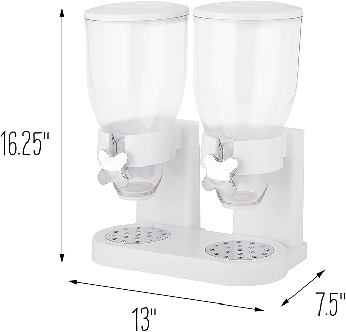 Zevro /GAT201C Indispensable Dry Food Dispenser, Dual Control, White/Chrome