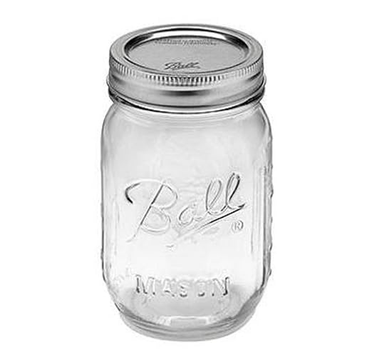 Ball Glass Canning Mason 16 oz Regular Mouth Jars, 20 ct with Lid Set, Ideal for Food Canning, Country Wedding Favors, Shower Favors, Beverage Glass (20 Count Clear)