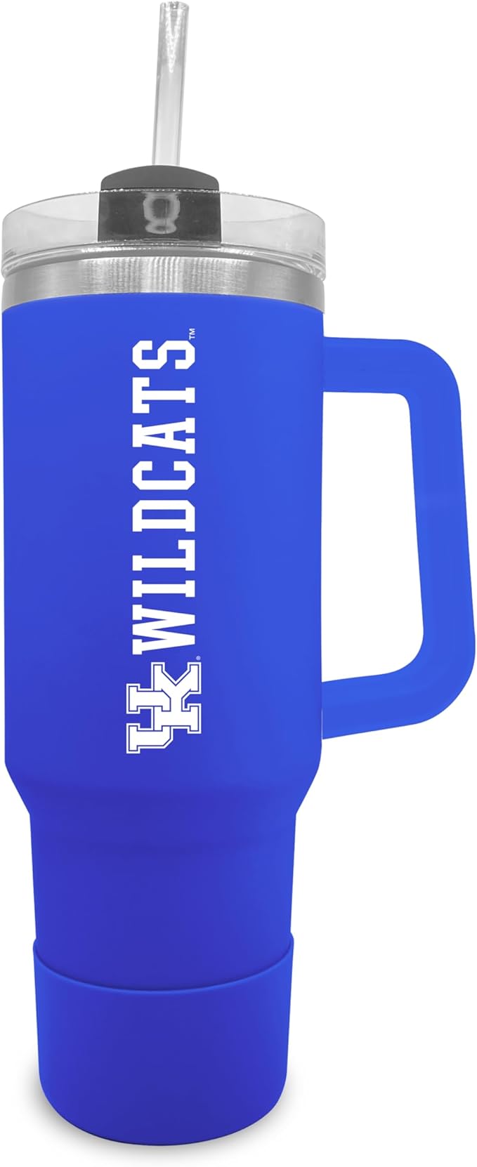 Campus Colors College & University 40 oz Travel Tumbler With Handle - Dual Option Lid With Straw - Vacuum Insulated Stainless Steel (Kentucky Wildcats - Royal)