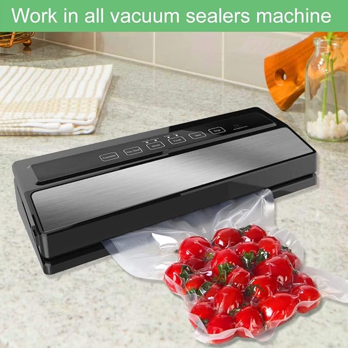 O2frepak 300 Bags 100 of Each Size Gallon 11"x16" and Quart 8"x12" and Pint 6"x10" BPA Free Sous Vide Seal a Meal Commercial Grade Vacuum Seal PreCut Combo Pack Bag