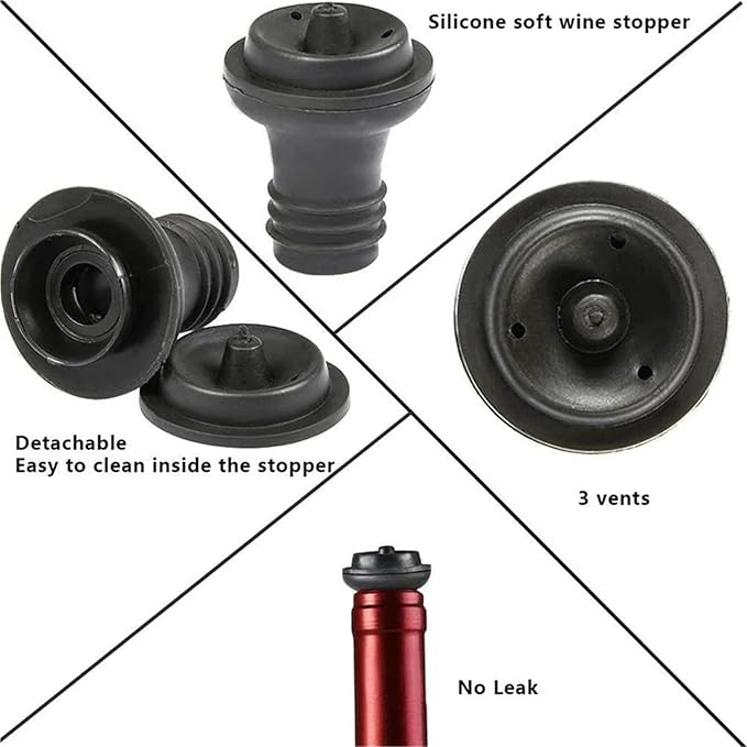Wine Stopper 50 PCS Wine Stoppers For Saver Vacuum Pump Preserver Grade Rubber Stopper