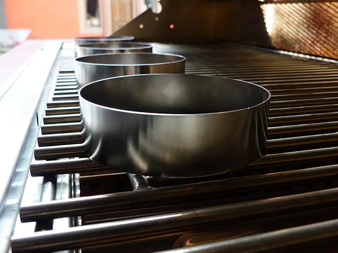 NOSSIDO 8-Piece 304 Stainless Steel Burger Bun Ring Mold Set - 4.5" & 4.4" Diameter - Perfect for Buns, Eggs, Pancakes, Mini Quiches, Desserts, and More | Durable, Versatile, and Ideal for Professional & Home Kitchens