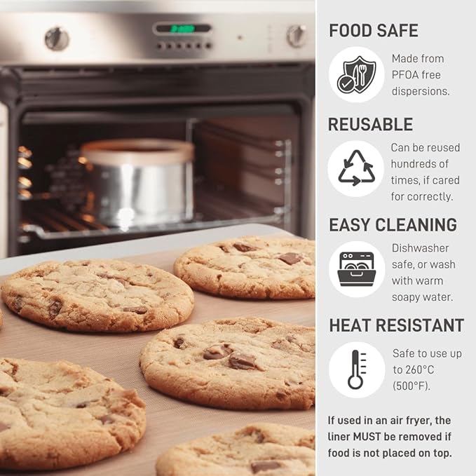 Bake-O-Glide STD0150 Non Stick Reusable Cooking/Baking Sheet, Brown, 400 x 330mm