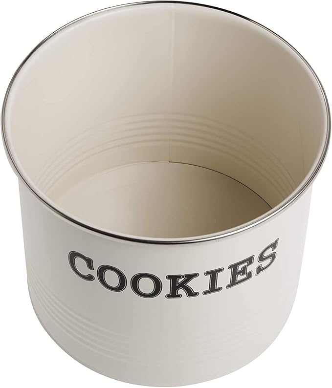 JOEY'Z Large 1.25 Gallon Airtight Cookie Jar with Lid - Large Cookie Jars with Lids, Ivory Counter Decorative - Makes a Great Dog Treat Jar