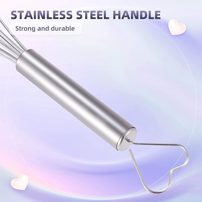 30Pcs Heart Shaped Egg Beater Stainless Steel Mini Manual Eggs Whisk Bulk with Individual Package, Wedding Bridal Engagement Party Return Gift Baby Shower Favors Souvenirs for Guests