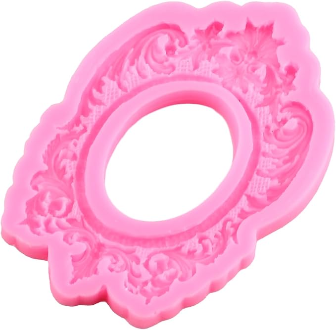 Mujiang Picture Frames Silicone Molds Photo Frame Fondant Mold Baroque Vintage Frame Candy Mold Relief Frame Mold For Sugar Cake Decorating Cupcake Topper Chocolate Gum Paste Polymer Clay Set Of 4