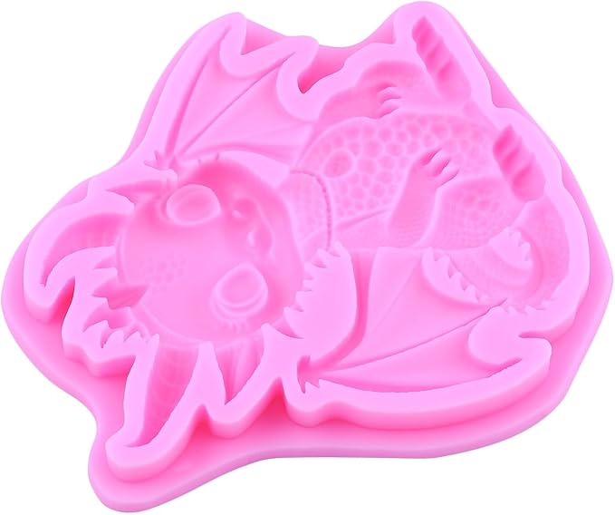Dragon Fondant Molds Dragon Silicone Candy Mold For Cake Decoration Cupcake Topper Candy Polymer Clay Chocolate Gum Paste Set Of 2