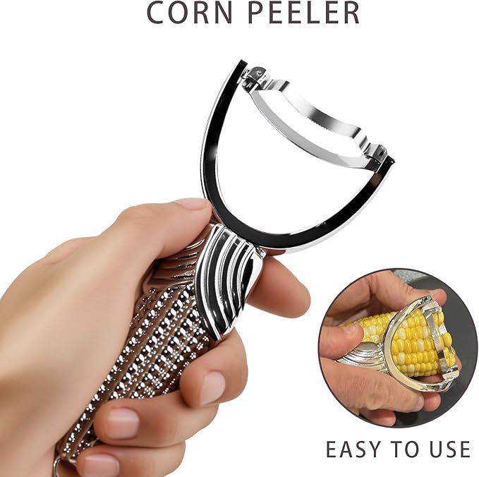Corn Planer Cutter with Stainless Steel Blade, Non-Slip Aluminum Alloy Handle, Perfect for Removing Corn Kernels from the Cob