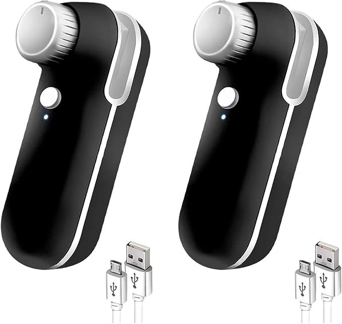 Mini Seale Portable 2-In-1 USB Rechargeable Mini Plastic Bag Heat Sealer In Black And White(2 Pack Black)