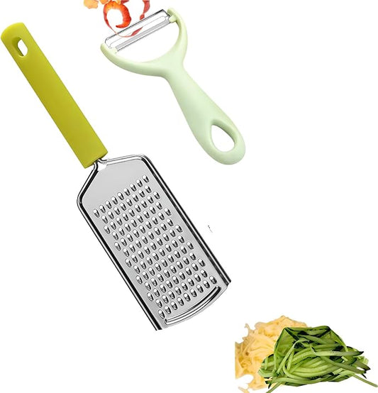 Apple Peeler:Pear Fruit Vegetable Peeler,Manual peeler for Peeling Apples, Pears, Cucumber;Garlic Carrot Potato Cheese Zester Grater, Essential Kitchen Tool(2-Pack) (light green)