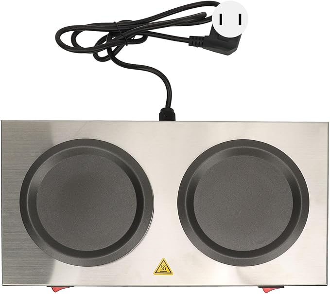 Commercial Double Coffee Warmer, Dual Decanter Warmer Plate Coffee Pot Warmer Stainless Steel Portable Standard Decanter Warmer for Cafe Break Room (US Plug 110V)